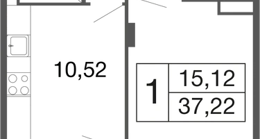 1-к. квартира, 37&nbsp;м²