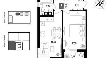 1-к. квартира, 49&nbsp;м²