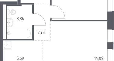 Студия, 40&nbsp;м²