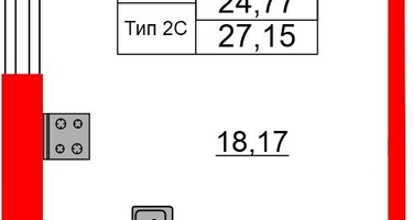 Студия, 24 м²