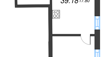 Студия, 39&nbsp;м²