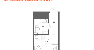Студия, 16&nbsp;м²
