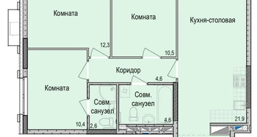 3-к. квартира, 72&nbsp;м²