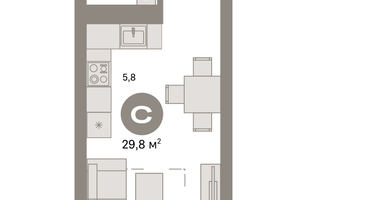 Студия, 29&nbsp;м²