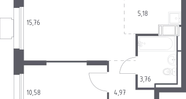 Студия, 39&nbsp;м²