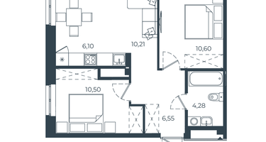 2-к. квартира, 48&nbsp;м²