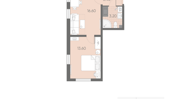 1-к. квартира, 36&nbsp;м²
