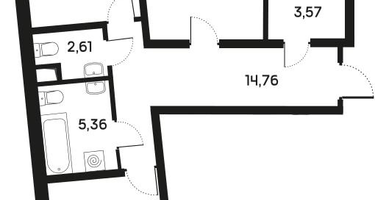 2-к. квартира, 83 м²