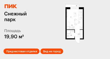 Студия, 19&nbsp;м²