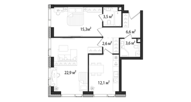 2-к. квартира, 66&nbsp;м²