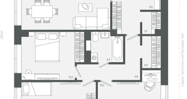 3-к. квартира, 100&nbsp;м²