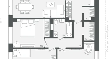 3-к. квартира, 100&nbsp;м²