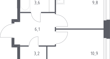 1-к. квартира, 32&nbsp;м²