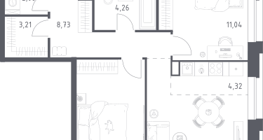 Студия, 60&nbsp;м²