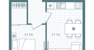 1-к. квартира, 44&nbsp;м²