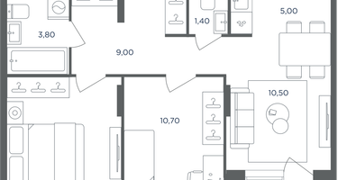 3-к. квартира, 53&nbsp;м²