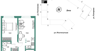 Студия, 47&nbsp;м²