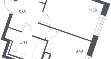 1-к. квартира, 32&nbsp;м²