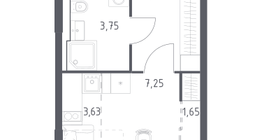 Студия, 21&nbsp;м²