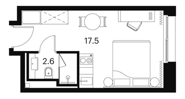 1-к. квартира, 20&nbsp;м²