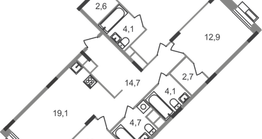 3-к. квартира, 103&nbsp;м²