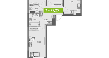 Студия, 77&nbsp;м²