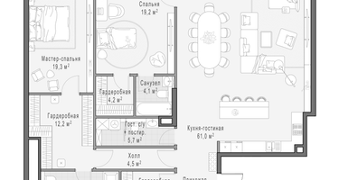 2-к. квартира, 148&nbsp;м²