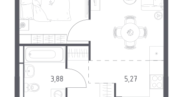 Студия, 34&nbsp;м²
