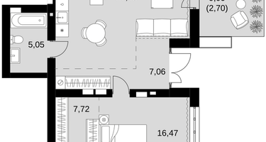 2-к. квартира, 66&nbsp;м²