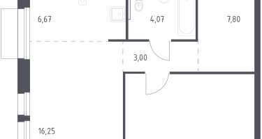 Студия, 54&nbsp;м²