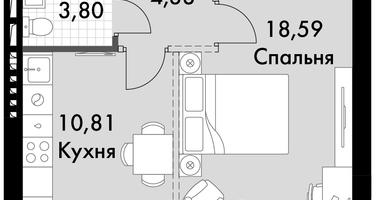 1-к. квартира, 36&nbsp;м²