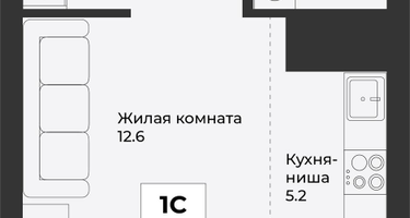 1-к. квартира, 29 м²