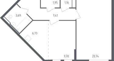 Студия, 51&nbsp;м²