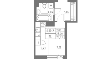 Студия, 23&nbsp;м²