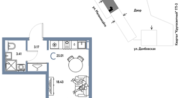Студия, 25 м²