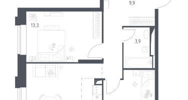 Студия, 59&nbsp;м²