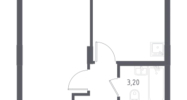 1-к. квартира, 32&nbsp;м²