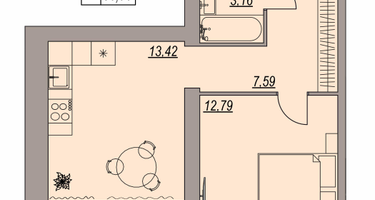 1-к. квартира, 36&nbsp;м²