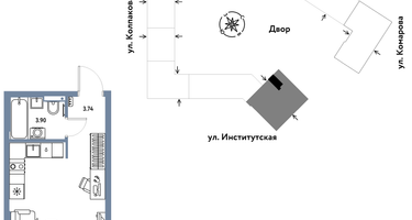 Студия, 28&nbsp;м²