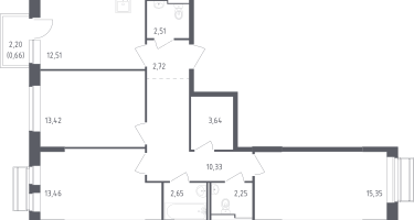 3-к. квартира, 79&nbsp;м²