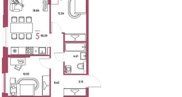 5-к. квартира, 90&nbsp;м²