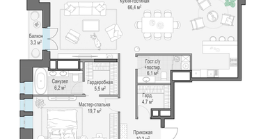 3-к. квартира, 119 м²