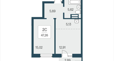 2-к. квартира, 47&nbsp;м²