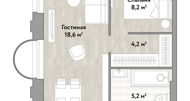 1-к. квартира, 47 м²