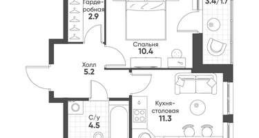 1-к. квартира, 36&nbsp;м²