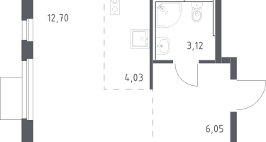 Студия, 26&nbsp;м²