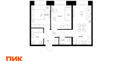 2-к. квартира, 50 м²