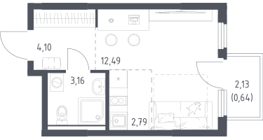 Студия, 23&nbsp;м²