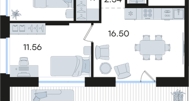 2-к. квартира, 83&nbsp;м²