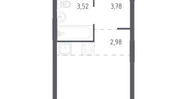 Студия, 19&nbsp;м²